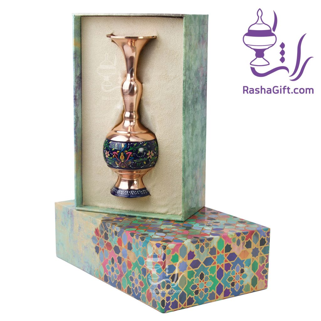 گلدان فانتزی مس و پرداز با جعبه هاردباکس