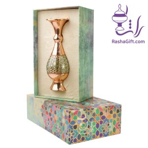 گلدان صراحی مس و خاتم با جعبه هاردباکس