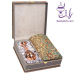ست گلدان حکاکی الماس تراش و ترمه افشاری با جعبه ترمه