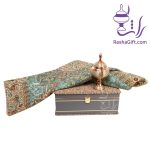 ست شکلات خوری مس و خاتم و ترمه افشاری با جعبه ترمه
