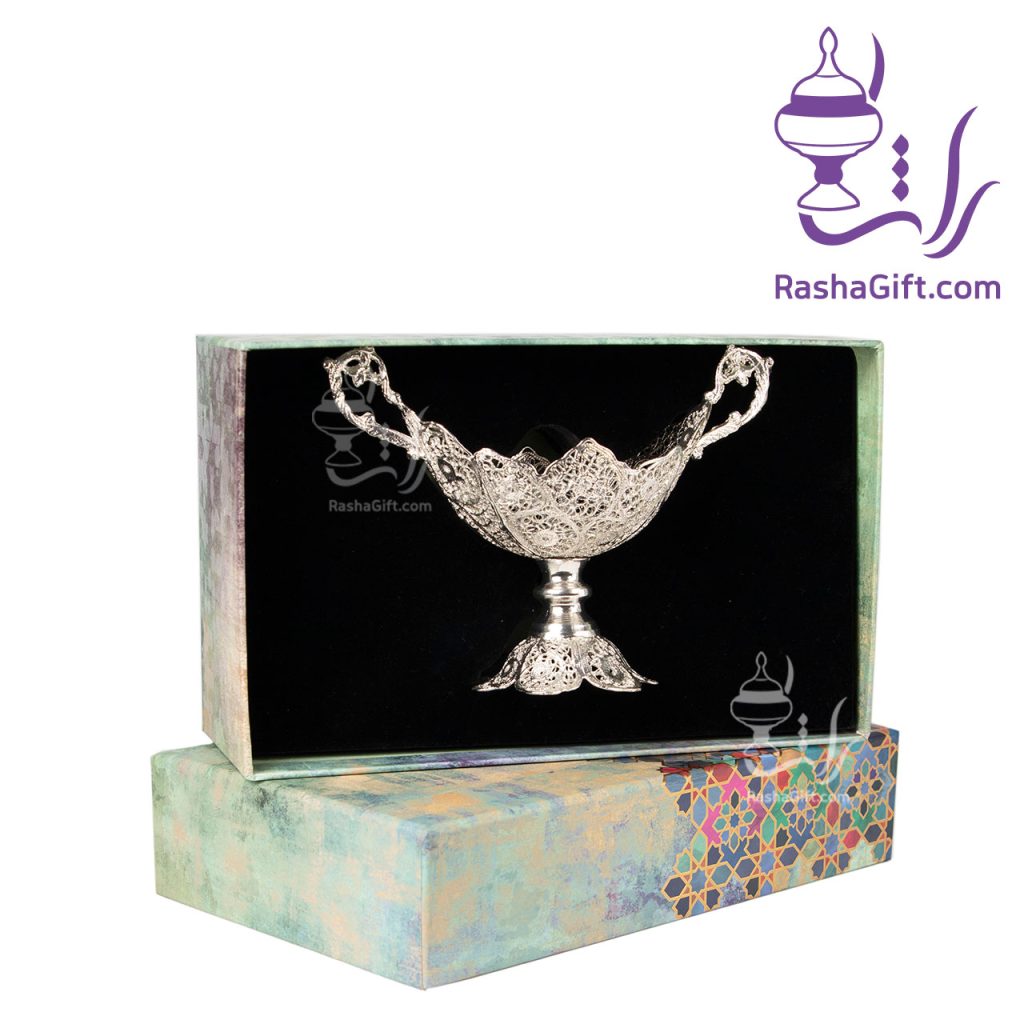 ست کشکول نقلی ملیله کاری در جعبه هاردباکس