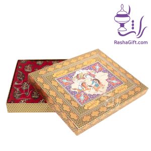 ست سفره قلمکار سایز 80*80 اعلا در جعبه هاردباکس
