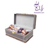 گلدان فانتزی مس و پرداز با جعبه ترمه