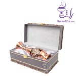 گلدان حکاکی الماس تراش با جعبه ترمه