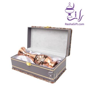 گلدان حکاکی الماس تراش با جعبه ترمه