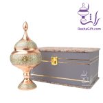 شکلات خوری مس و خاتم با جعبه ترمه