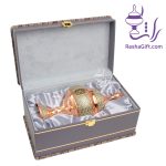 شکلات خوری مس و خاتم با جعبه ترمه