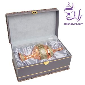 شکلات خوری مس و خاتم با جعبه ترمه