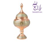 شکلات خوری مس و خاتم با جعبه ترمه