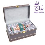 شکلات خوری مس و فیروزه با جعبه ترمه
