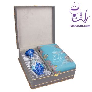 ست گلدان میناکاری و ترمه ابریشم 7 رنگ با جعبه ترمه