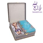 ست گلدان مس و پرداز و ترمه ابریشم 7 رنگ با جعبه ترمه