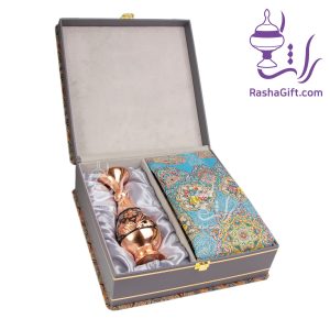 ست گلدان حکاکی الماس تراش و ترمه ابریشم 7 رنگ با جعبه ترمه
