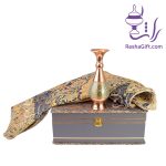 ست گلدان مس و خاتم و ترمه افشاری با جعبه ترمه