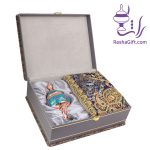 ست شکلات خوری مس و پرداز و ترمه افشاری با جعبه ترمه