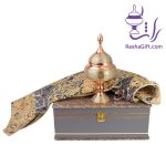 ست شکلات خوری مس و خاتم و ترمه افشاری با جعبه ترمه