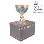 آجیل خوری مس و فیروزه اعلا با جعبه ترمه