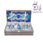 سرویس چای خوری دونفره میناکاری با جعبه ترمه