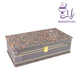سرویس چای خوری دونفره میناکاری با جعبه ترمه