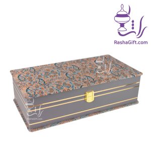 سرویس چای خوری دونفره میناکاری با جعبه ترمه