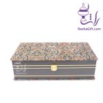 سرویس چای خوری دونفره مس و پرداز با جعبه ترمه