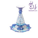 ست گلدان و بشقاب میناکاری با جعبه جیر