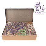 ترمه هزار نقش در جعبه هاردباکس طرح سنگ