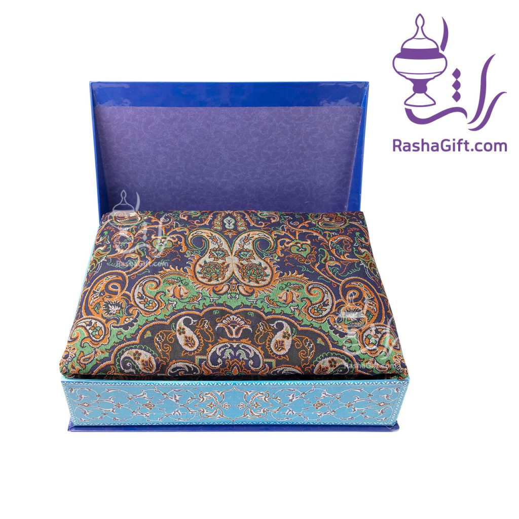 ترمه هزار نقش در جعبه لولایی طرح میناکاری