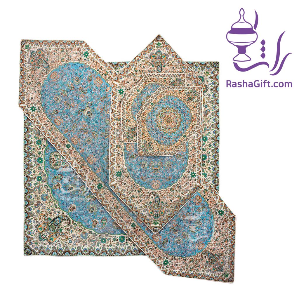 ست ترمه 5 تیکه ابریشم اعلا در جعبه هاردباکس طرح سنگ
