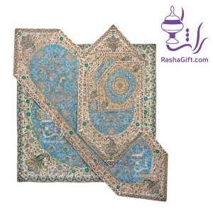 ست ترمه 5 تیکه ابریشم اعلا در جعبه هاردباکس طرح سنگ
