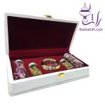 گنجینه زعفران 3 در جعبه مستطیل چوب و چرم