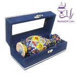 گلدان میناکاری روی سفال سایز 20 با جعبه جیر