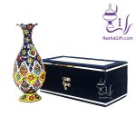 گلدان میناکاری روی سفال سایز 20 با جعبه جیر