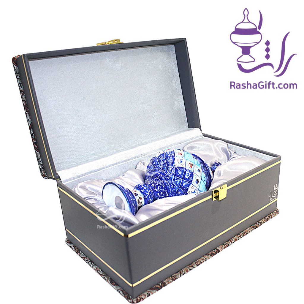 شکلات خوری میناکاری با جعبه ترمه