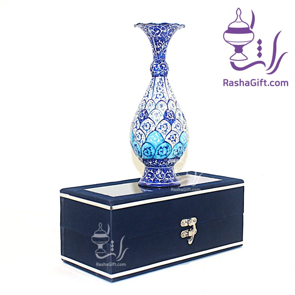 گلدان میناکاری با جعبه جیر
