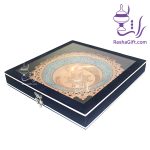 بشقاب ۲۵ مس و فیروزه با جعبه جیر