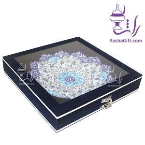 بشقاب میناکاری با جعبه جیر