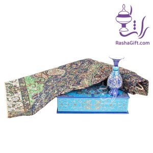 ست گلدان 16 میناکاری و ترمه با جعبه هاردباکس