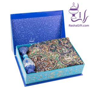 ست گلدان 16 میناکاری و ترمه با جعبه هاردباکس