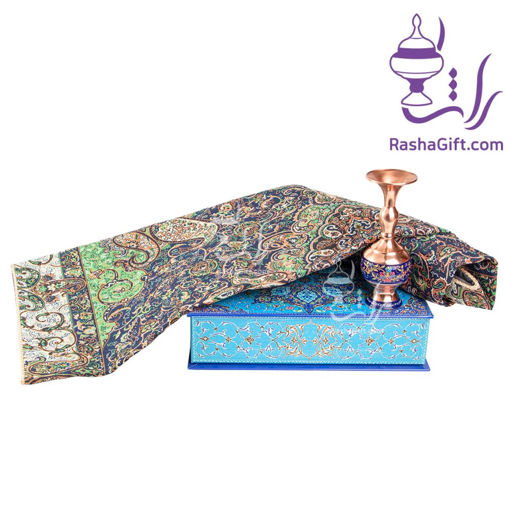 ست گلدان 16 مس و پرداز و ترمه با جعبه هاردباکس