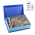 ست گلدان 16 مس و پرداز و ترمه با جعبه هاردباکس