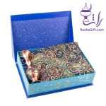 ست گلدان 16 حکاکی الماس تراش و ترمه با جعبه هاردباکس