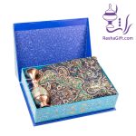 ست گلدان 16 مس و خاتم و ترمه با جعبه هاردباکس
