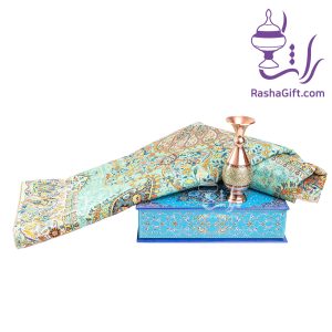 ست گلدان 16 مس و خاتم و ترمه با جعبه هاردباکس