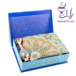ست گلدان 16 مس و فیروزه و ترمه با جعبه هاردباکس