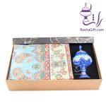 ست شکلات خوری 20 میناکاری و ترمه با جعبه هاردباکس