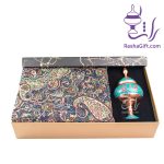 ست شکلات خوری 20 مس و پرداز و ترمه با جعبه هاردباکس