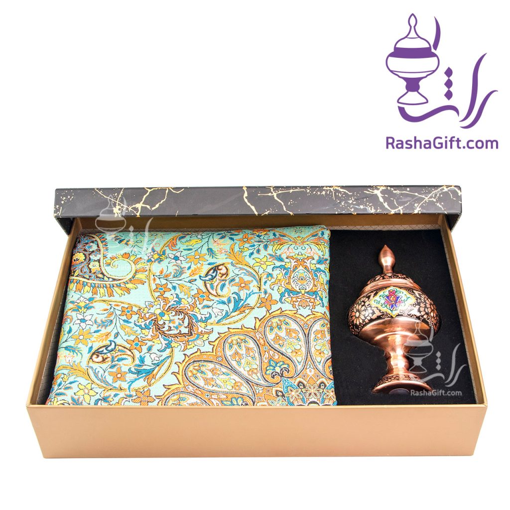ست شکلات خوری 20 حکاکی الماس تراش و ترمه با جعبه هاردباکس
