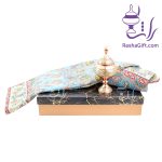 ست شکلات خوری 20 مس و خاتم و ترمه با جعبه هاردباکس