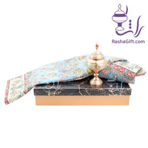 ست شکلات خوری 20 مس و خاتم و ترمه با جعبه هاردباکس